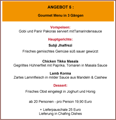 Catering Gourmet Menü