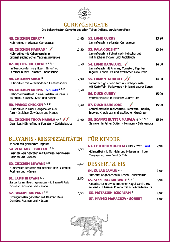 Curry Gerichte – Butter Chicken