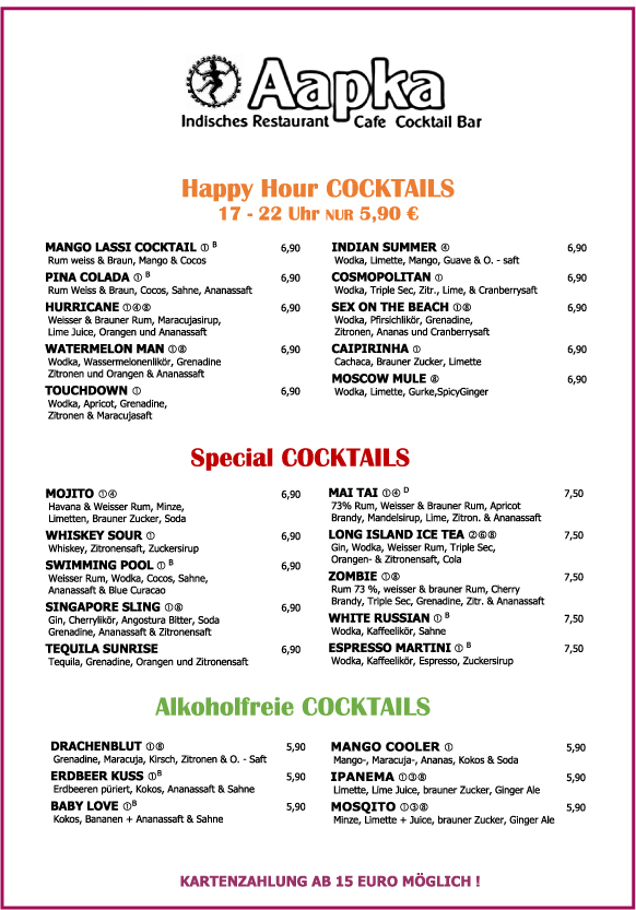 Happy Hour Cocktails Aapka Berlin
